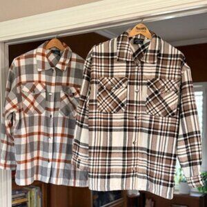 Two Plaid Flannel Shackets